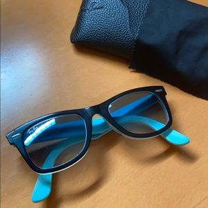 Used Ray-Ban Wayfarer blue tint sunglasses